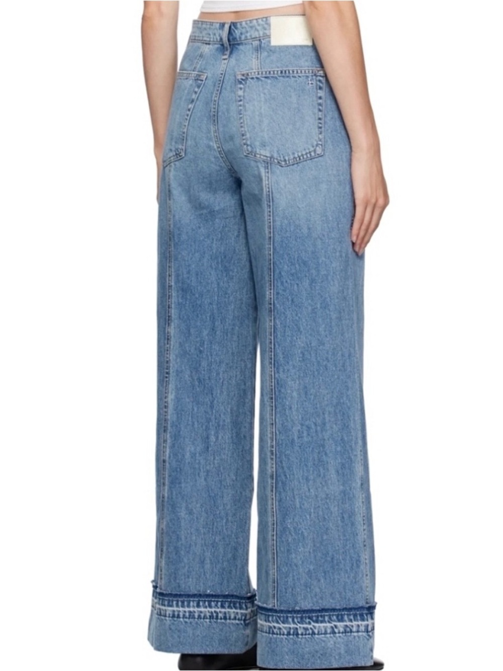 NWT Rag & Bone Marina High Rise Wide Leg Jeans in Liliana Denim Sz 31 Summer Lux - Picture 11 of 15